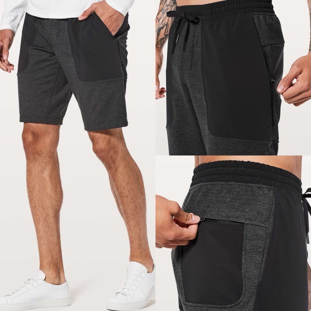 Lululemon City Commute Shorts Mens Size Medium Grey Black Style M7ABSS Terry M‎